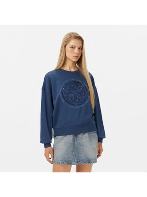 Guess Hotfix Kadın Mavi Sweatshirt W5YQ07KB681-G7J6