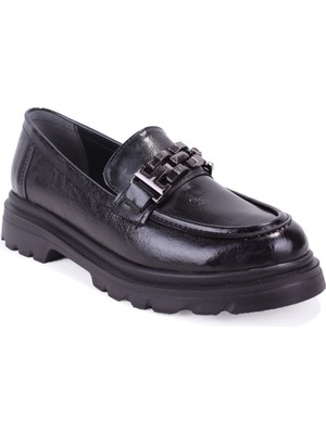 Dagoster DZA07-90801 Siyah Rugan Günlük Loafer  Kadın Ayakkabı