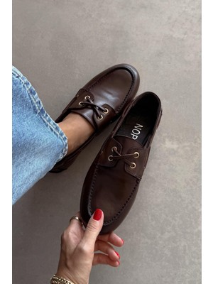 Nope21 Alberta Kahverengi Hakiki Deri Loafer