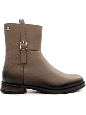 Venüs 2552701K Kadın Hakiki Deri Tokalı Fermuarlı Kısa Çizme