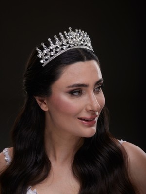 Magic Tiara Kristal Taşlı Gelin Tacı – Gösterişli ve Zarif Prenses Model (6141)