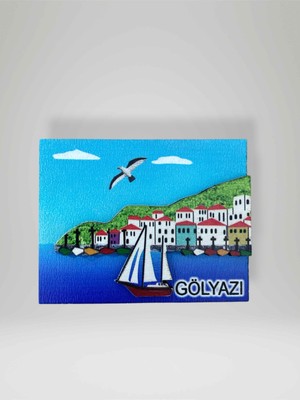 Gölyazı Temalı 3D Ahşap Magnet Lazer Kesim Buzdolabı Süsü