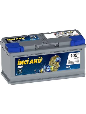 Inci Akü 12V 105 Ah  Start-Stop Agm Inci Akü.!! Güncel Tarih - Yeni Ürün.!!