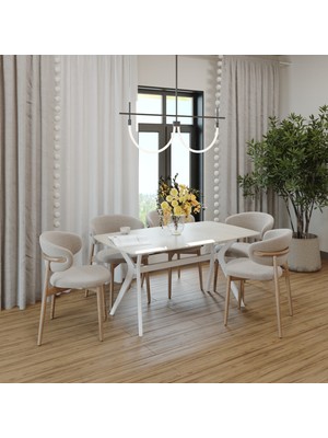 Plasmob 80X140 Traverten Salon ve Mutfak Masası Viktoria Model