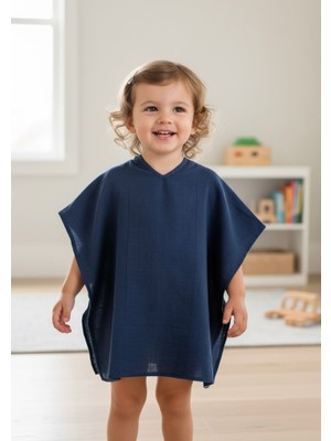 Dabs  Pamuk Müslin Kumaş Panço 2-5 Yaş