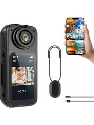 Robeve Mini Taşınabilir Aksiyon Kamera – 2.7k Ultra Hd Video, 180° Döner Lens, Wi-Fi Bağlantılı, 1.47″ Hd Ekran, Kompakt Vlogging & Spor Kamerası Mıknatıslı