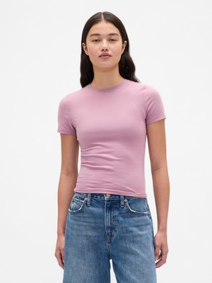 Gap Kadın Açık Pembe Closeknit Jersey T-Shirt