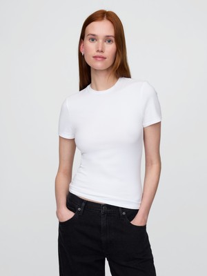 Gap Kadın Beyaz Closeknit Jersey T-Shirt