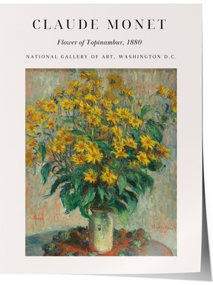 Çerçevesiz Poster, Claude Monet Sarı Çiçek Tablosu, Salon Dekoru Poster No: 113560