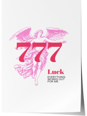 Çerçevesiz Poster, 777 Luck Angel Wings, Yatak Odası Dekoru Poster No: 114258