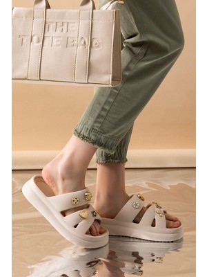 GOLDER Kadın Yüksek Ölçekli Eva Terlik Kaymaz Taban ile Plaj Deniz Havuz Banyo İçin Şık ve Rahat