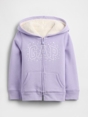 Gap Kız Bebek Lila Gap Logo Sherpa Astarlı Sweatshirt