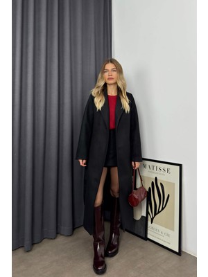 Siyah Astarlı Kaşe Kaban