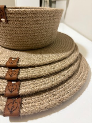 Nuacraft Jüt Hasır 4 Adet Supla ve Ekmek Sepeti