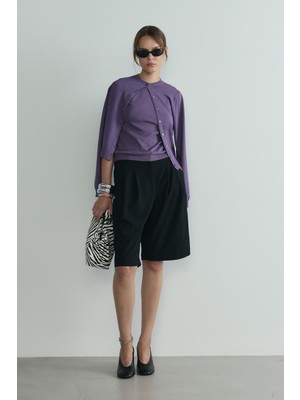 Mor Lea Triko Hırka