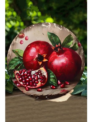 Nar Temalı Uv Baskı Mdf Duvar Süsü – 33X33 cm & 20X20 cm DT173