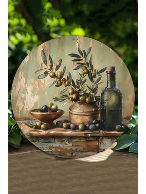 Rustik Zeytin Temalı Uv Baskı Mdf Duvar Süsü – 33X33 cm & 20X20 cm DT170