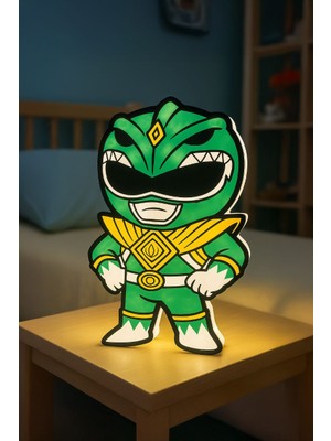Power Rangers Yeşil Tasarımlı Gece Lambası Dekoratif Aydınlatma