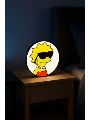 Lisa Simpsons Tasarımlı Dekoratif Aydınlatma Gece Lambası
