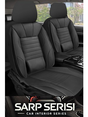 Seat Ateca 2018 ve Sonrası Sarp Serisi Oto Koltuk Kılıfı 5’li Set – Airbag & Kolçak Uyumlu, 3 Katman, Deri+Lakost Siyah