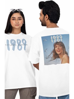 Fuddy Moda Unisex Oversize 1989 Taylor Version Sırt Baskılı Tshirt, 1989 Taylor Version Yazılı Tişört