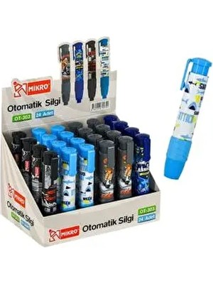 Mikro OT-303 4 Adet Otomatik Basmalı Silgi Renkli Desenli Kullanım Kolaylığı