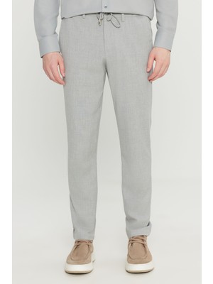 Slim Fit Dar Kesim Beli Bağlamalı Yan Cepli Casual Jogger Pantolon