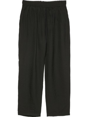 Quzu Beli Lastikli Pantolon Siyah