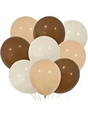 Pastel Balon Deniz Kumu Ten Rengi Çikolata Kahve Balon 9 Adet