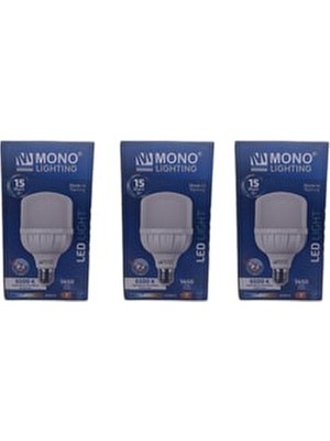 3 Adet 15W LED Torch Ampul 6500K Beyaz Işık E27