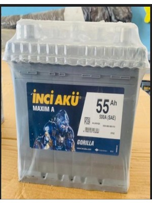 Inci 12 Volt 55 Amper Kare "ters Kutup Baş" Inci Akü.!! Güncel-Yeni Üretim.!!