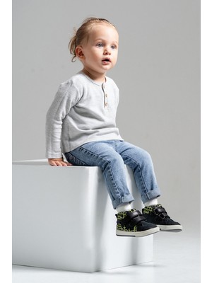 Mnpc Erkek Çocuk Siyah Hakiki Deri Suya Dayanıklı Anatomik Ilk Adım Bot