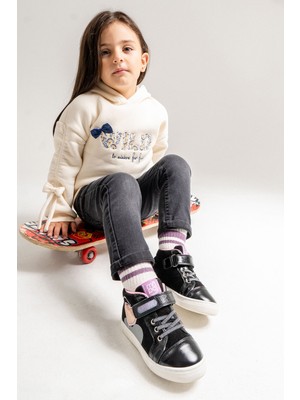 Mnpc Kız Çocuk Siyah Hakiki Deri Suya Dayanıklı Anatomik Günlük Bot