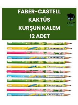 Faber-Castell Kaktüs Kurşun Kalem Seti 12 Adet Çok Renkli Eğlenceli Tasarım