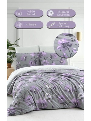Nevresim Takımı Çift Kişilik Pp %100 Pamuk Percale Baskılı