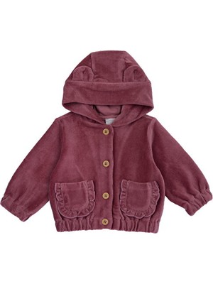 Chicco Kız Çocuk Hırka Mavi Renkli Dokuma Kumaşla Günlük Stil Orta Kalınlıkta