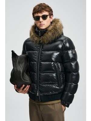 Lufian Jeam Kaz Tüyü Siyah Erkek Mont 112120240