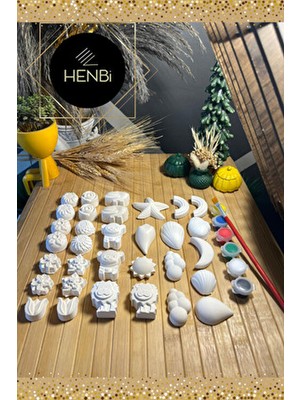 Henbi Mini Taş Boyama Seti 33 Adet Eğitici İçerik ile Çocukların Hayal Gücünü Geliştirir