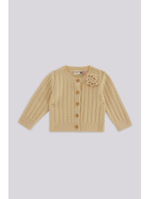 Layette Bej Renkli Bg Store Kız Bebek Hırka Triko Kumaş Özelliği ile Şık ve Rahat