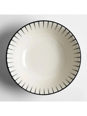 Aspen Siyah Çizgili Salata Kasesi 25 cm
