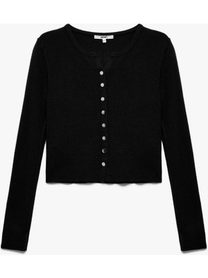 Uzun Kollu Bisiklet Yaka Triko Hırka