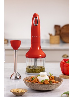Smeg 50's Style Kırmızı El Blender Seti HBF03RDEU