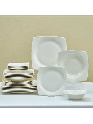 Karaca Mensa 24 Parça 6 Kişilik Yemek Takımı Beyaz