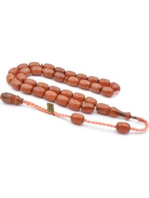 Cüneyd Usta Imzalı Kapsül Bej Sıkma Kehribar Tesbih