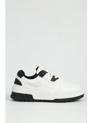 Benetton Beyaz Siyah Kadın Spor Ayakkabı Ithal BNI-12158