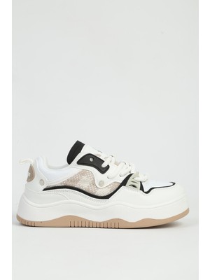 Benetton Beyaz Siyah Kadın Spor Ayakkabı Ithal BNI-12157