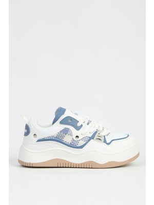Benetton Beyaz Bebe Mavi Kadın Spor Ayakkabı Ithal BNI-12157