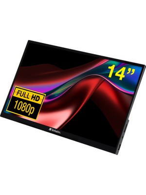 Verbatim 14" Full HD Dokunmatik IPS + HDR Ekran  / Freesync / Entegre Hoparlörlü 60 Hz / 6ms Alüminyum Taşınabilir Monitör - PMT-14 (49591) (Neopren Koruyucu Kılıf Dahil)