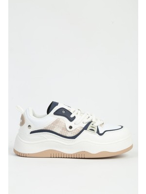 Benetton Beyaz Lacivert Kadın Spor Ayakkabı Ithal BNI-12157
