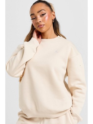 Nike Jordan Brooklyn Fleece Loose Fit Sweatshirt Kadın Bol Kesim Sweatshirt Bej